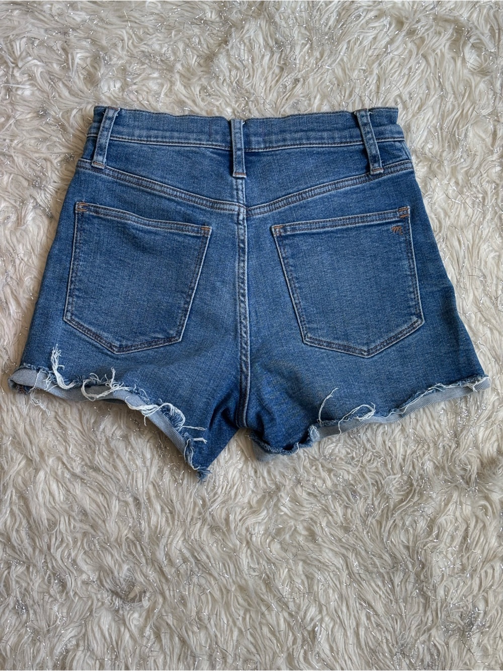 High-Rise Denim Shorts - Blue - Picture 3 of 10